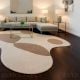 Handcrafted Neutral Organic Shape Modern Living Rug